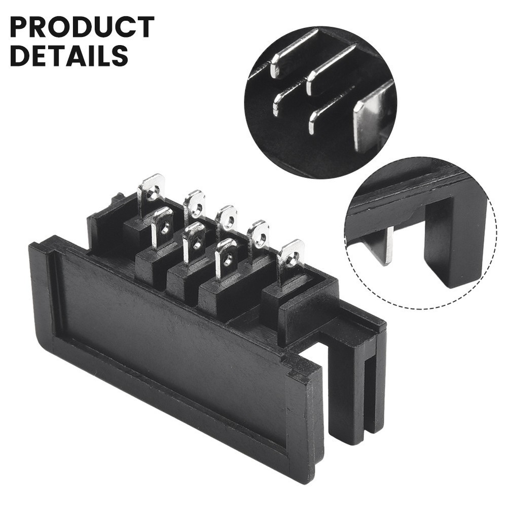 Bracket Connector Connector Terminal 2pcs Adapter Black Plastic Silver