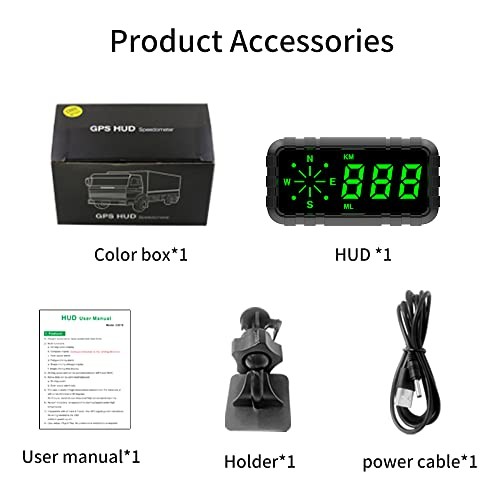 HUD Speedometer Odometer Compass Head Up Display GPS Digital Display Big