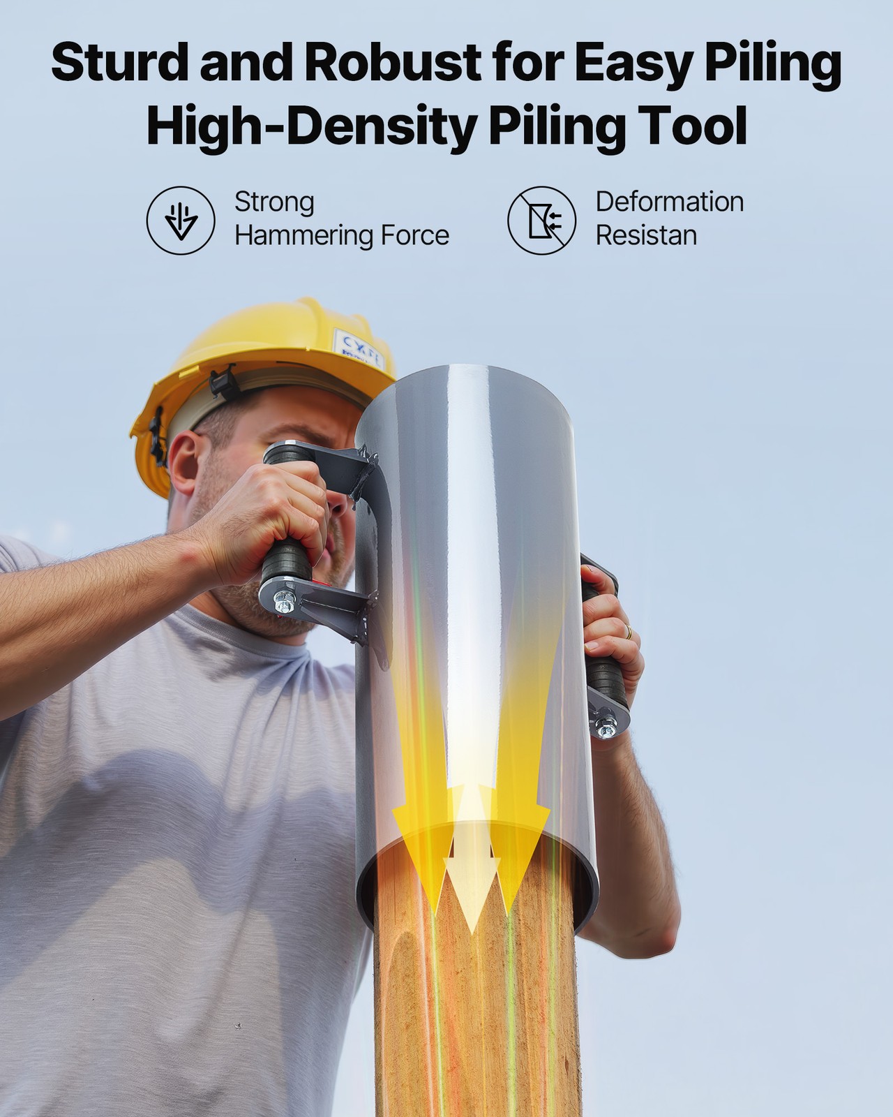 VEVOR Manual Fence Post Driver Heavy Duty T Post Rammer for Farm Garden Yard