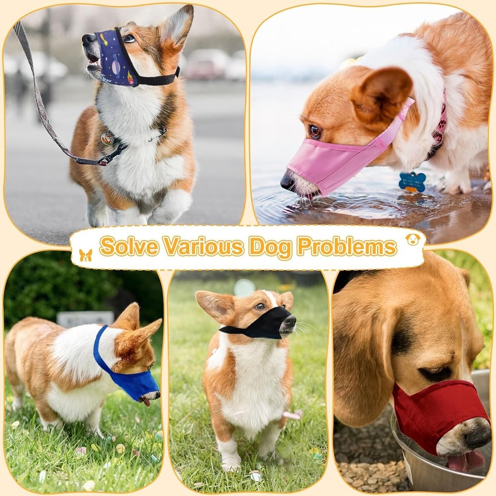 Ultimate Soft Dog Muzzle for Safety: 7-Piece Set for Small, Medium, Large Breeds