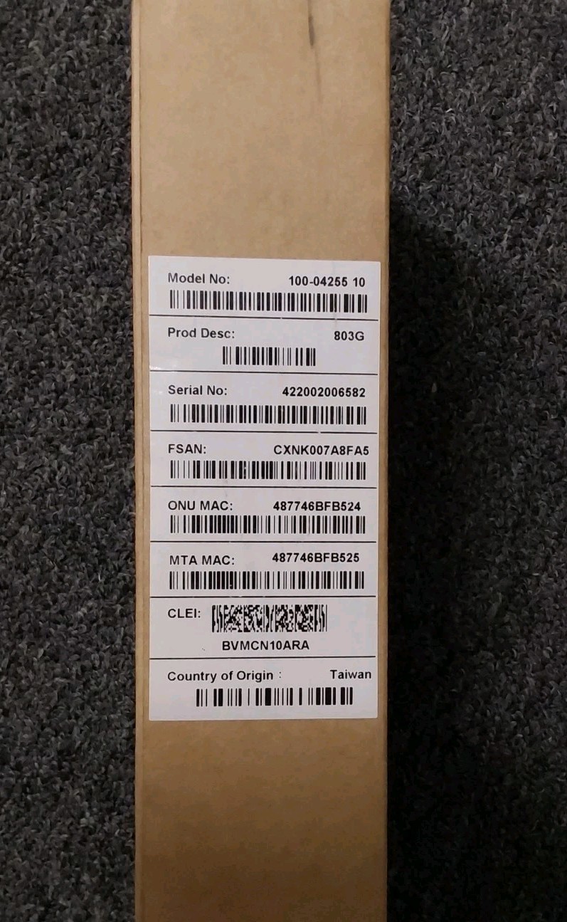 New! Calix 100-04255 10 GigaPoint 803G Fiber Optical Network Terminal Modem CB