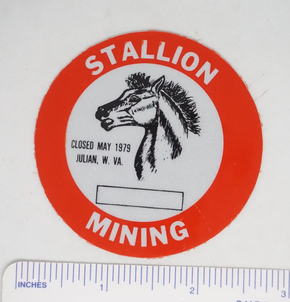 Stallion Mining Decal Sticker Coal Mine Closure 1979 Julian WV Vintage