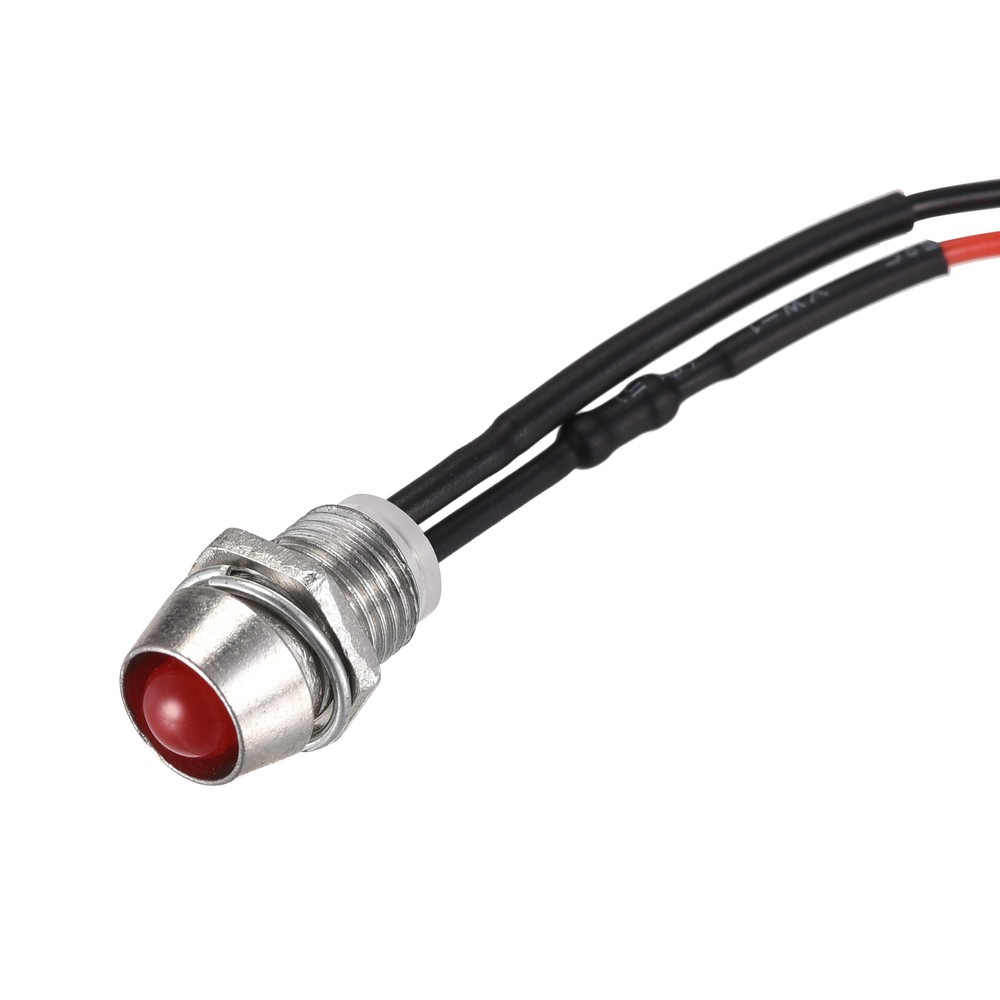 10Pcs LED Indicator Light AC/DC 110V 8mm Panel Mount Metal Shell