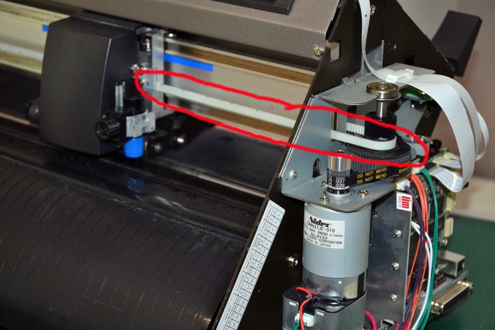 Graphtec CE5000-120 cutting plotter - Replacement Motor Belt to carriage