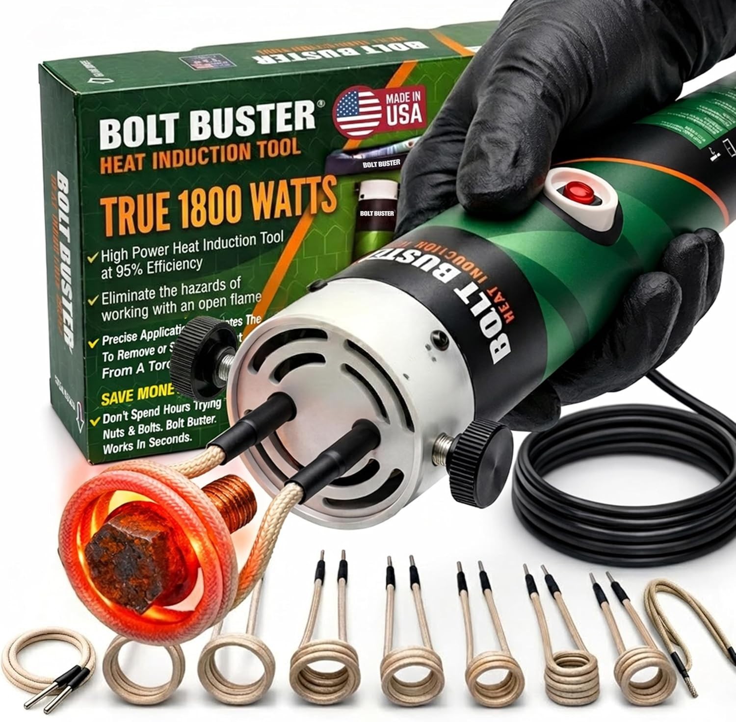 Bolt Buster High Power Heat Induction Tool w/ Advanced Coil Kit BB2X-ACC