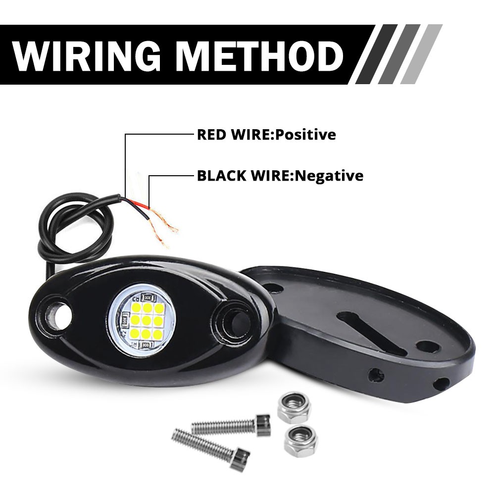 24Pcs White LED Rock Light Pods Underbody Glow Lamp Offroad SUV Pickup Truck UTV