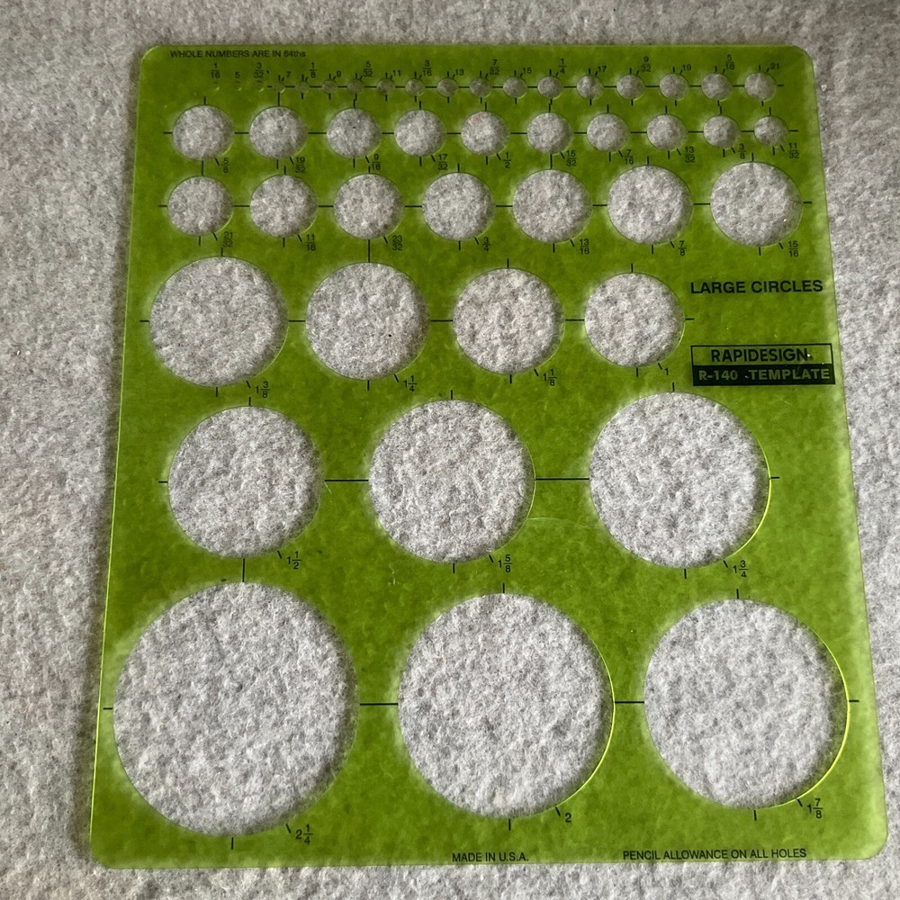 Lot/8 Vtg Drafting Templates RapiDesign Large Circles Lettering Guide Triangle