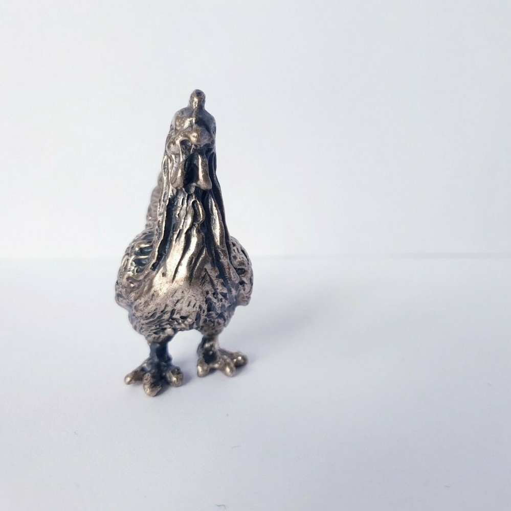 Vintage Solid Silver Italian made miniature Chicken Large