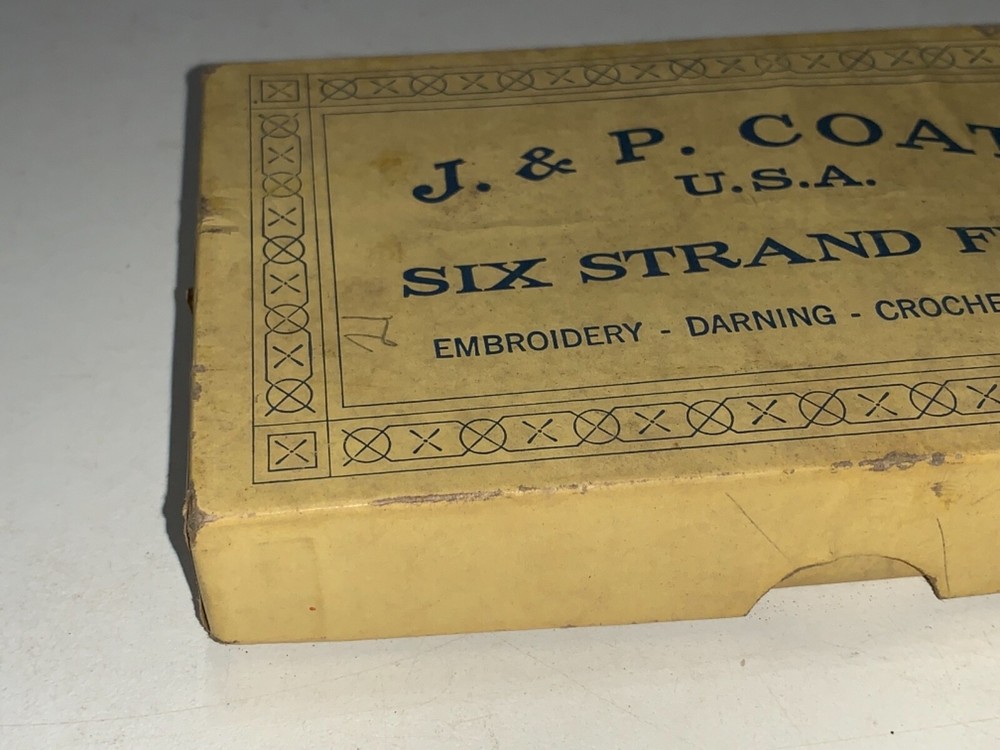 ORIGINAL J & P COATS USA SIX STRAND FLOSS - EMPTY BOX