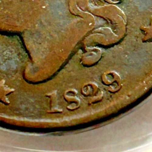 1829 Coronet Head Large Cent, Mostly Full Liberty, Nice Reverse - B16-13