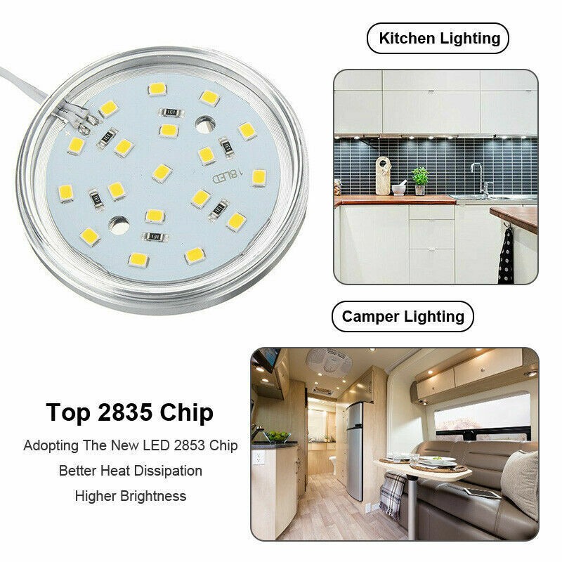 Under Cabinet Lighting LED Kit Kitchen Counter Closet Shelf Puck Light Hardwired