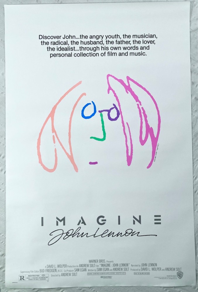 Imagine John Lennon 1988 Movie Promo Poster Beatles J
