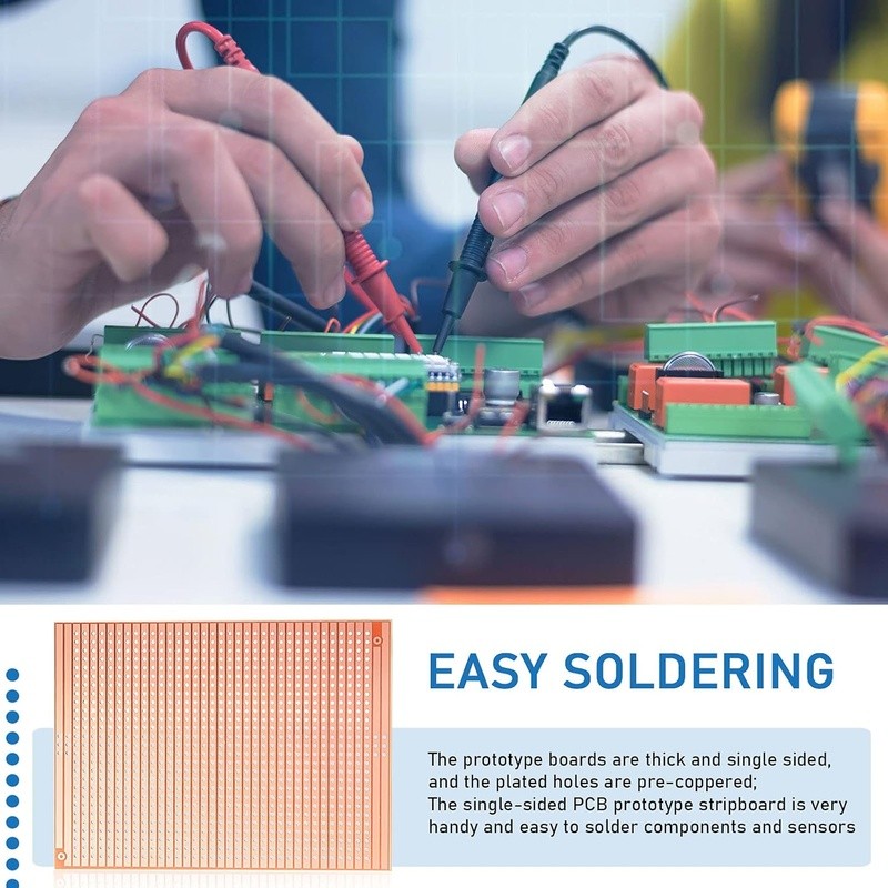 10 Pack Copper Strip Prototype Boards Easy Soldering PCB DIY Electronic Projects