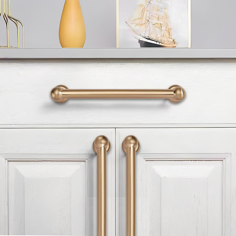 10 Pack 8" Honey Bronze Cabinet Pulls - Durable Brass Hardware Set