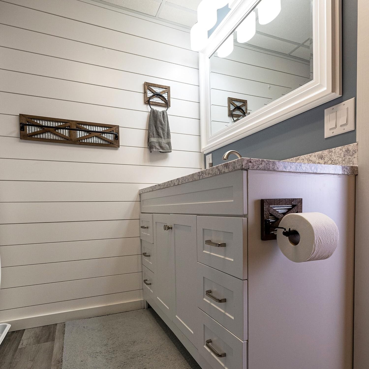 Autumn Alley Farmhouse Toilet Paper Holder, Towel Ring , Towel Rack Holder Set