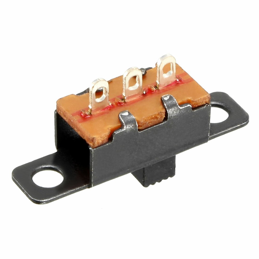 25pcs Vertical sliding switch SPDT 3 terminals PCB panel locking 3 mm-