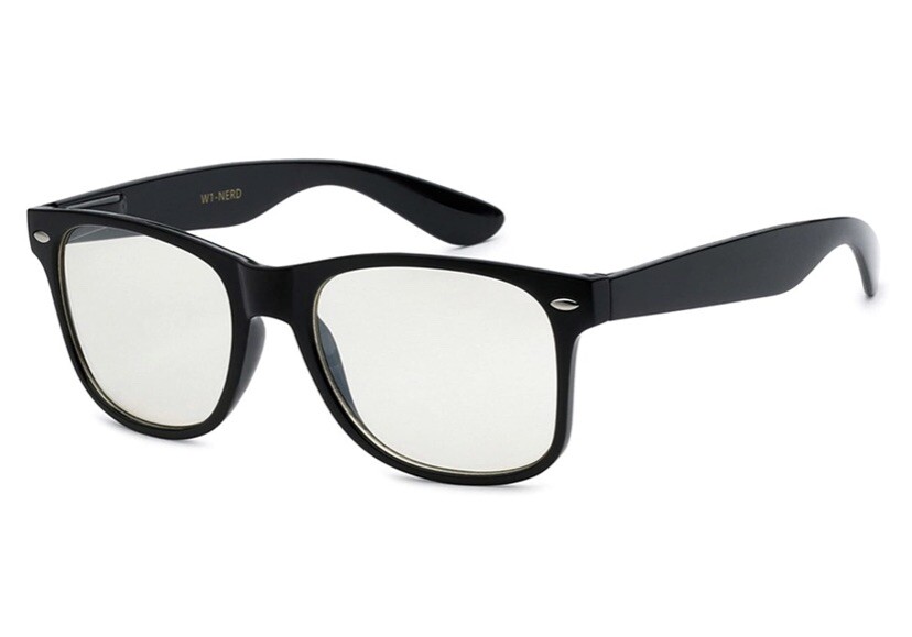 Gaming Glasses UV blocking glasses Clear Glasses Retro Black
