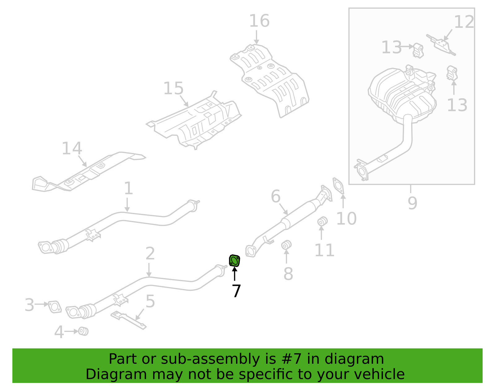 OEM Exhaust Pipe Muffler Gasket for 94-25 Genesis Hyundai 03-25 Kia 28751-3S100