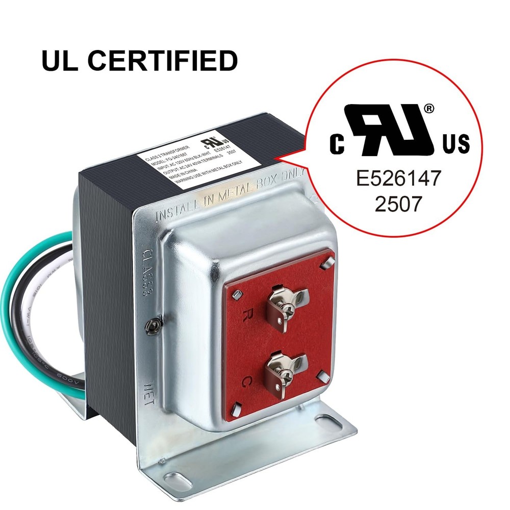 Safe 24 Volt Doorbell Transformer for Ring - Easy Surface Mount Installation Kit