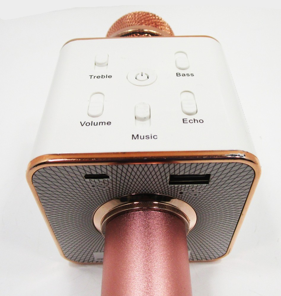 Bluetooth Karaoke Wireless Microphone with Speaker - Rose Gold