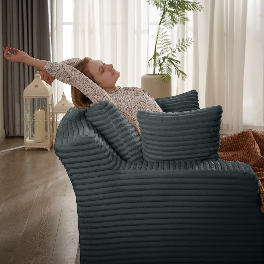 Oversized Deepseat Chaise Lounge Sofa Comfy Upholstered Chair Cloud Sleeper Sofa
