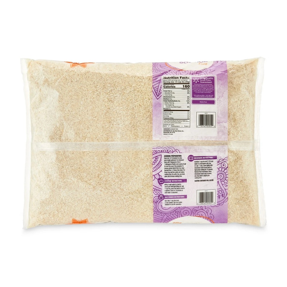 2 Packs Great Value Basmati Rice, 20 lb
