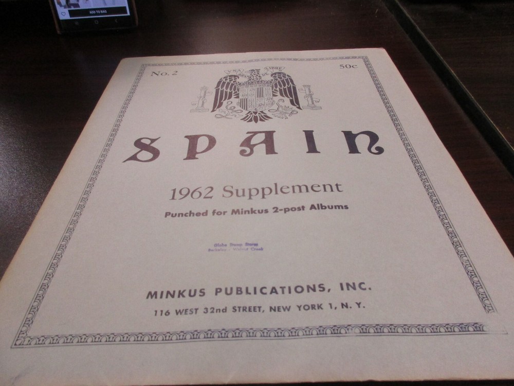 "MINKUS" 1962  SUPPLEMENT SPAIN #2  W/FREE SHIPPING!!!