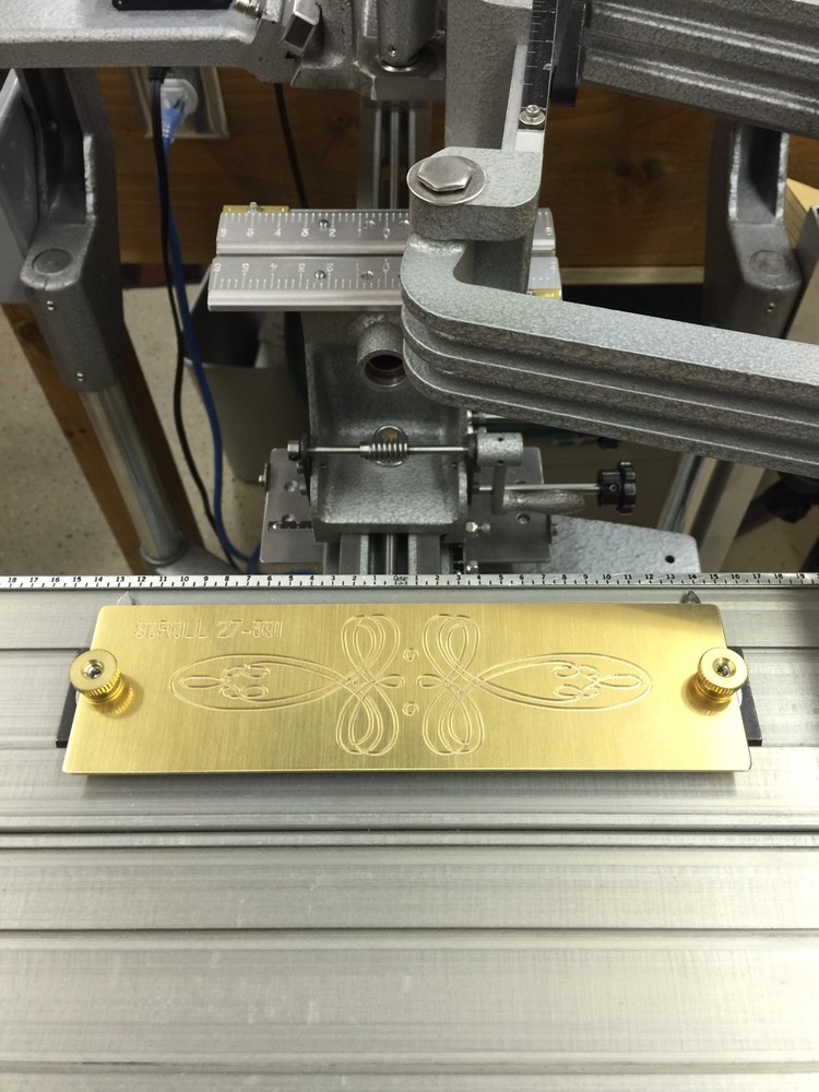 #27-391 MASTER SCROLL TEMPLATE FOR NEW HERMES ENGRAVER SOLID BRASS ENGRAVING