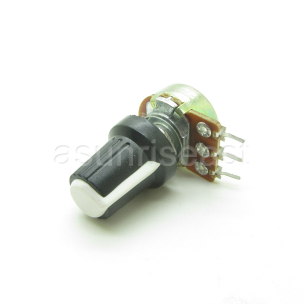 10 X 5K Ohm Linear Taper Potentiometer B5K Panel Pot + White Black Knob Cap