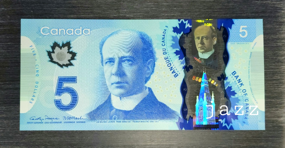 2013 Canada $5 Five Dollar Polymer Banknote P# 106f Rogers/Macklem  UNC.