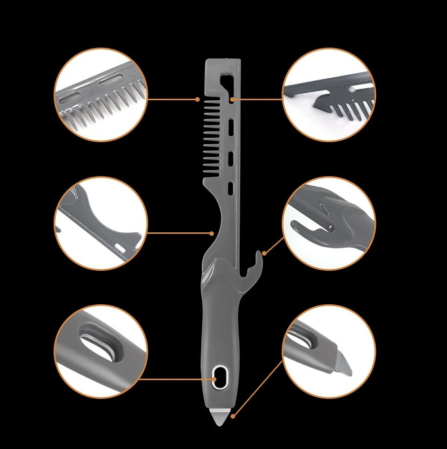 1 pc Multi-Function Paint Tool Cleaner Stirrer Can Opener Roller & Brush Scraper