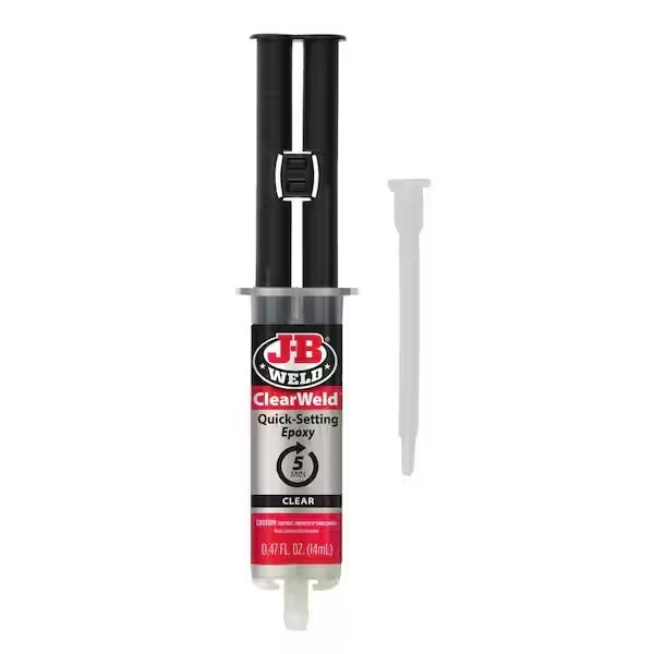 JB Weld 50114 ClearWeld Quick Setting Epoxy, Clear 0.47 oz.