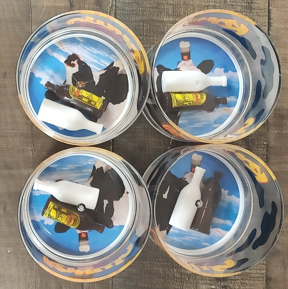 4 Vintage Plastic Kahlua Cow Chiller Cups *As-Is Read*