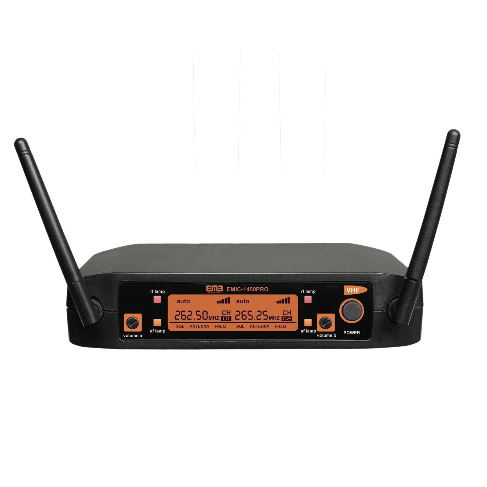 EMB Dual Handheld Cordless Receiver Wireless Microphone for Church Karaoke 2 MIC