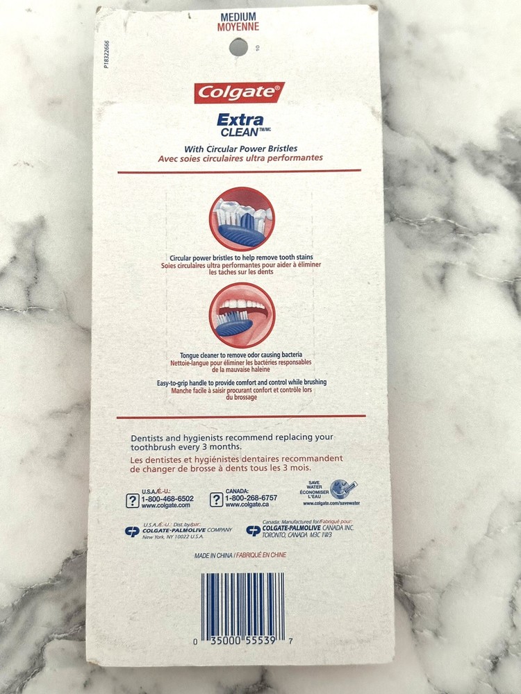 Toothbrushes Medium Colgate Extra Clean Circular Bristles 6 Count - New & Sealed