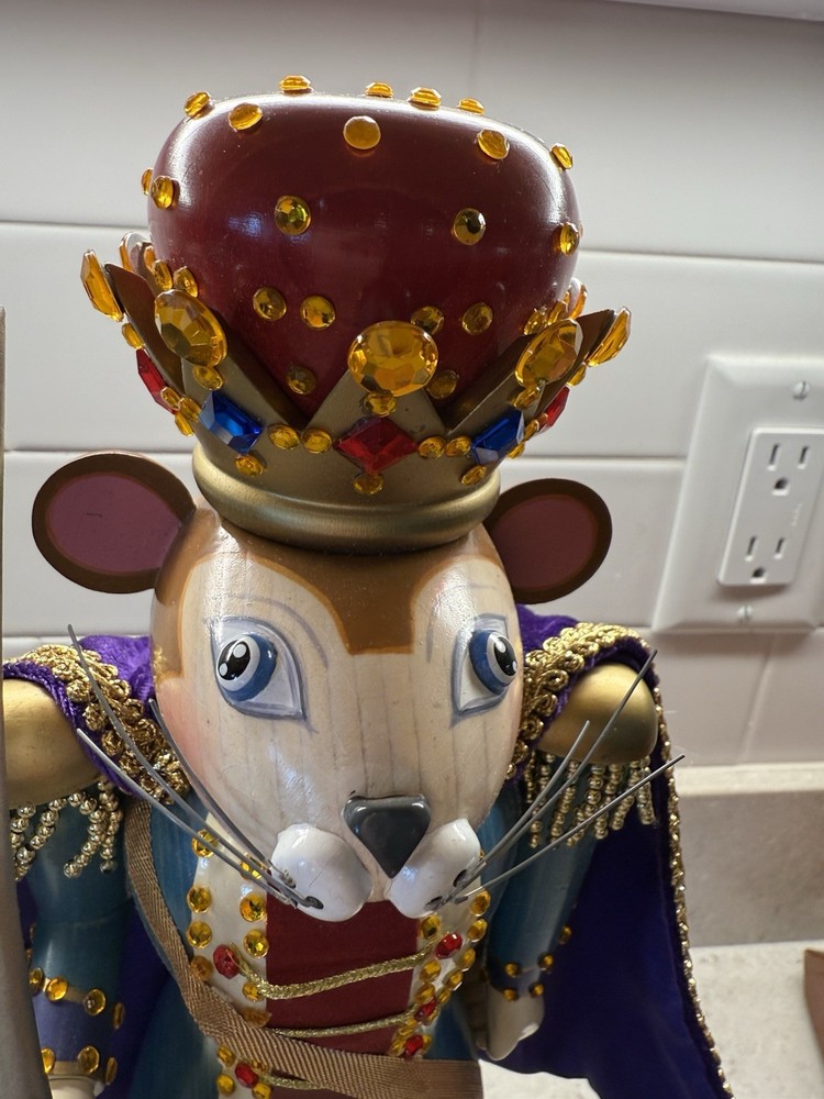 Kurt Adler The Mouse King Nutcracker Steinbach Look 14-15" Tall Missing 1 stone