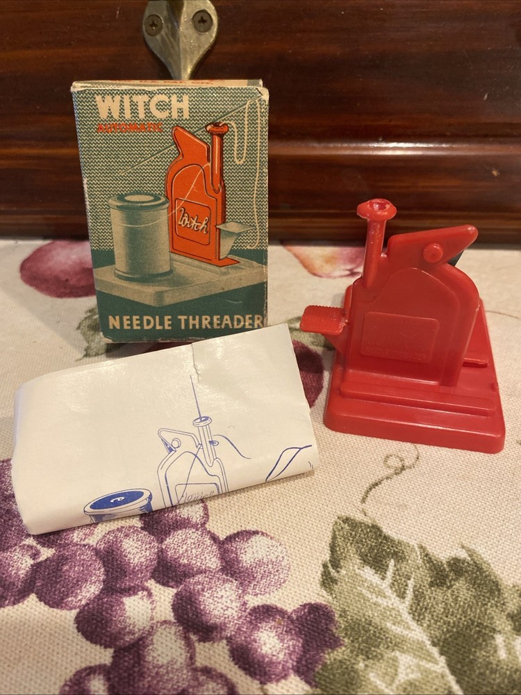 Vintage Witch Automatic Needle Threader USA Sewing Tool Original Box & Booklet