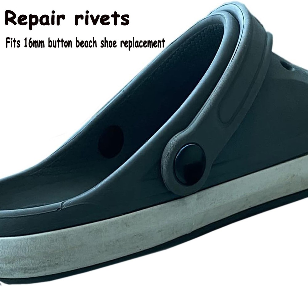 6 Sets Replacement Rivets Button Strap Compatible for Clog Shoe Strap 16mm Si...