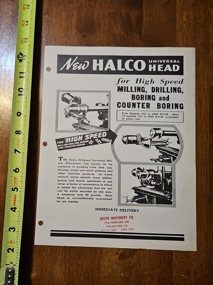HALCO HEAD MILLING MACHINE CATALOG BORING LOT