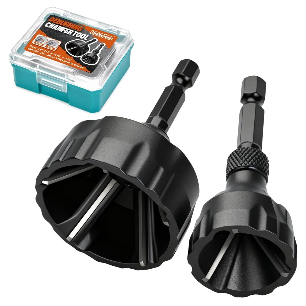 1/8"-1-3/8" Deburring External Chamfer Tool Set 2-Piece, Tungsten Carbide Blade