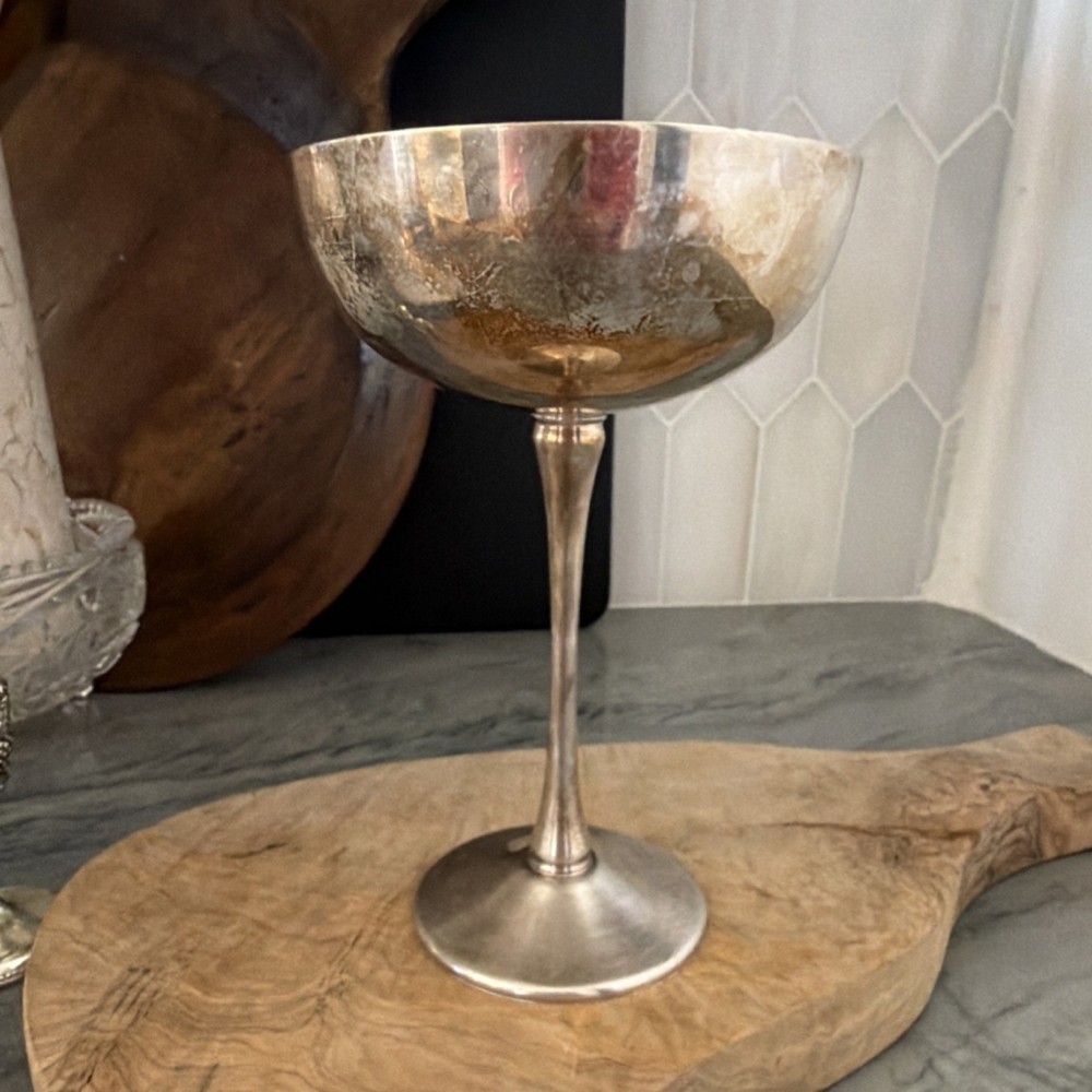 Eales Silver-Plated Goblet Stemmed Bowl Decorative Collectible Display Piece