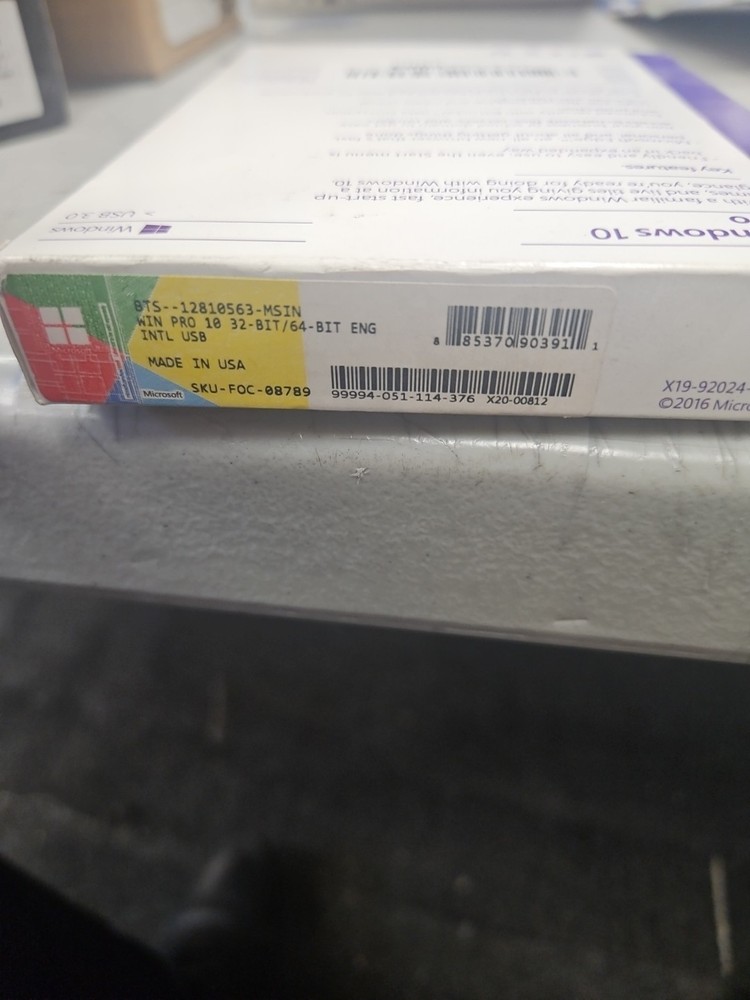 Microsoft Windows 10 Pro Full Version Retail Box Opened Key Unverified