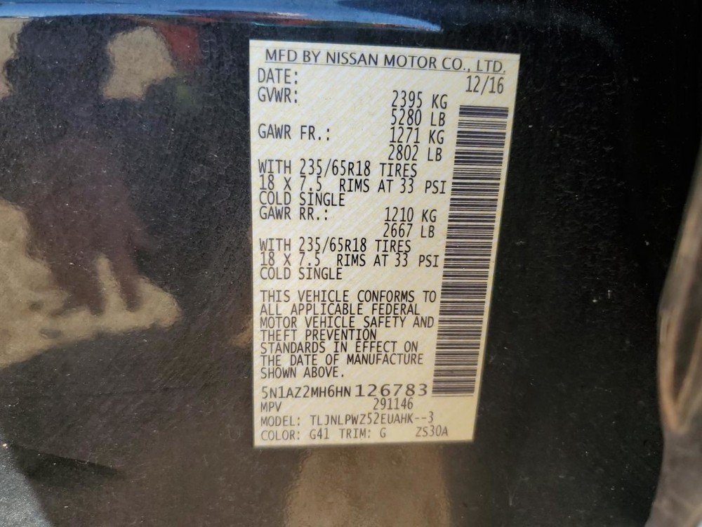 MURANO 2017 Glove Box 4615880