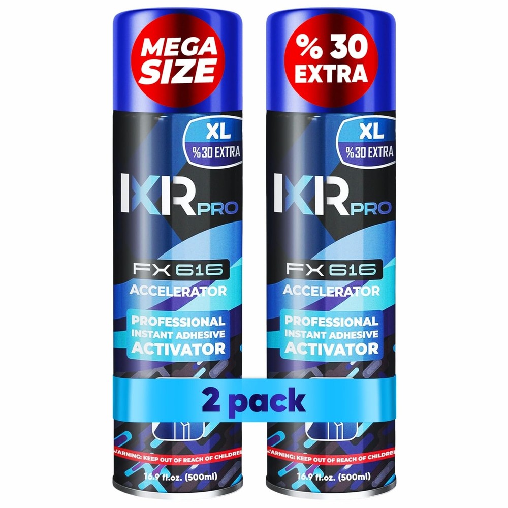 ixirpro CA Glue Activator Spray (2x16.9 oz) – Super 2 Pack, Clear