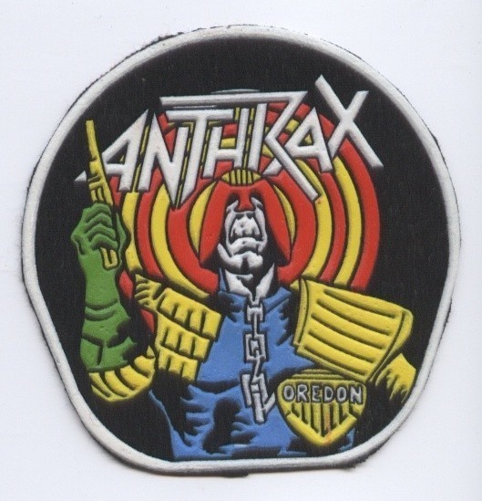 Anthrax Round synthetic 3D patch early 80's RARE