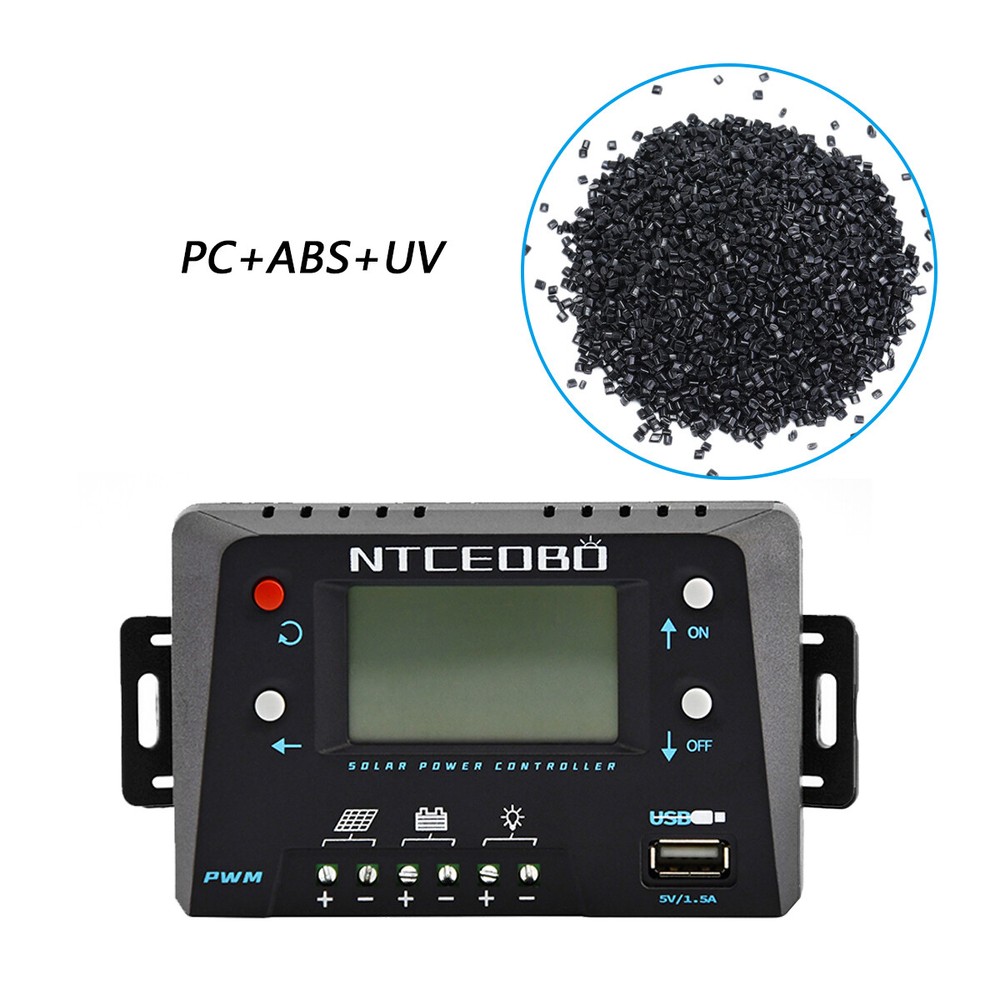 Large LCD Display 10A Solar Charge Controller 12V/24V,Double Button,USB Port