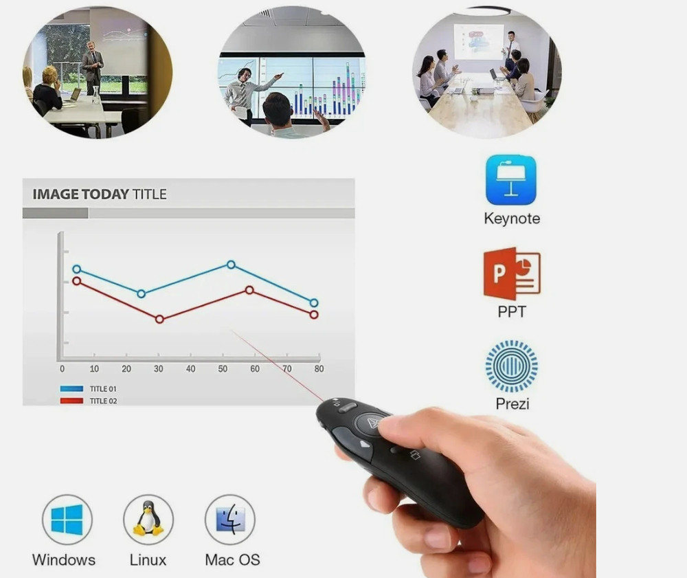 USB Wireless Remote Laser Pointer Pen Powerpoints Clicker PPT Flip Pen PointerS3