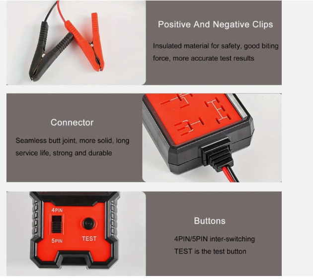 12V 4/5Pin Automotive Electronic Relay Tester Diagnostic Tool