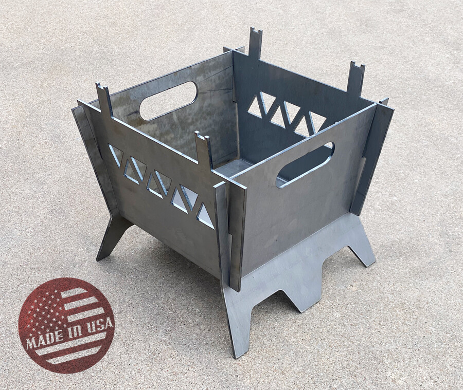 [Spring] Modular Collapsible Steel Firepit 13" Square Portable Camping Fire Pit