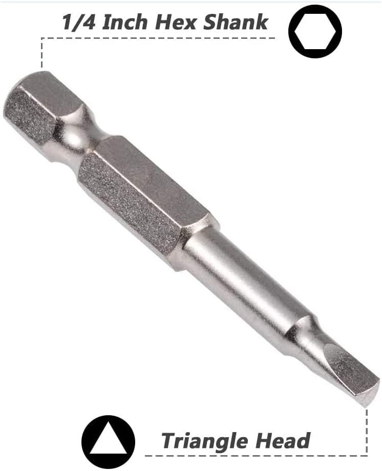 5 Piece Magnetic Triangle Screwdriver Bit, S2 Steel Triangular Screwdriver Bi...